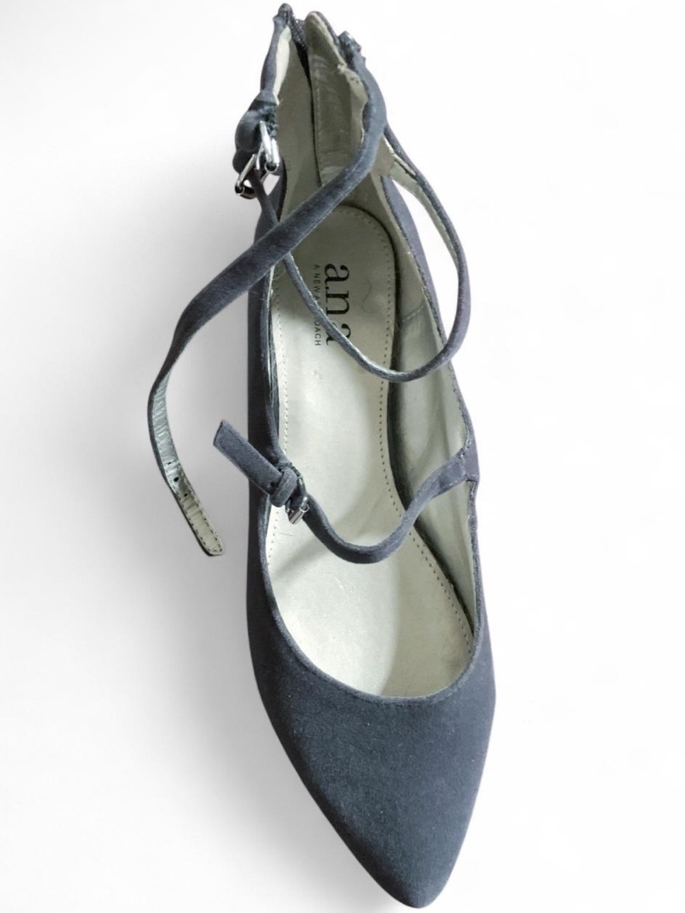 a.n.a Gray Pointed Toe Strappy Ballet flat 7